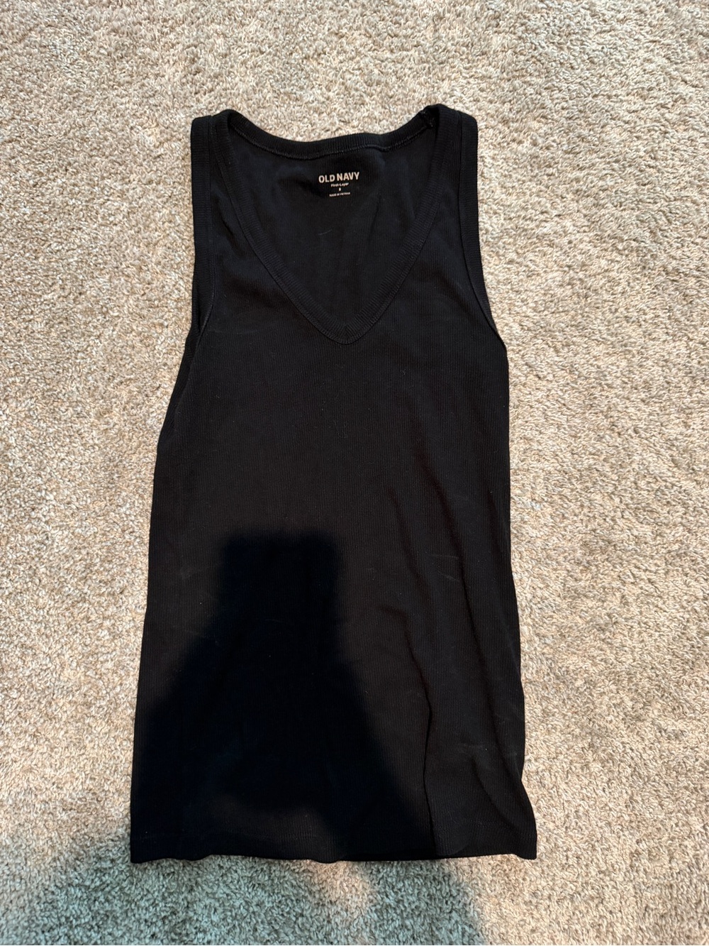 Old Navy Black Ribbed V-Neck Tank